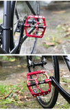 CXWXC Road/MTB Bike Pedals - 3 Bearings 9/16” Aluminum Alloy Bicycle Pedals - Mountain Bike Pedal with Removable Anti-Skid Nails