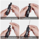 CO2 Inflator and Tubeless Tire Repair Kit - Presta & Schrader Valve Compatible - Bicycle Tire Pump for Road and Mountain Bikes - No CO2 Cartridges Included